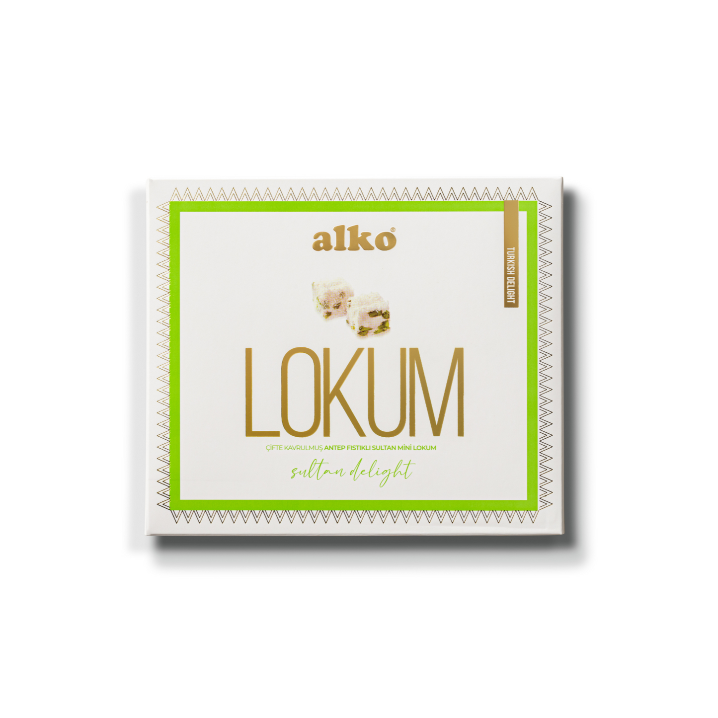 Alko Duble Antep Fıstıklı Hindistan Cevizi Kaplı Sultan Mini Lokum 250 gr