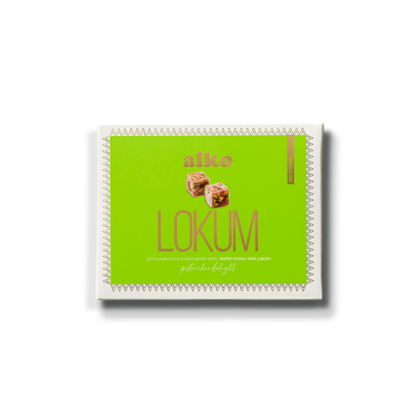 Alko Duble Antep Fıstıklı Pudra Şekeri Kaplı Mini Lokum 250 gr