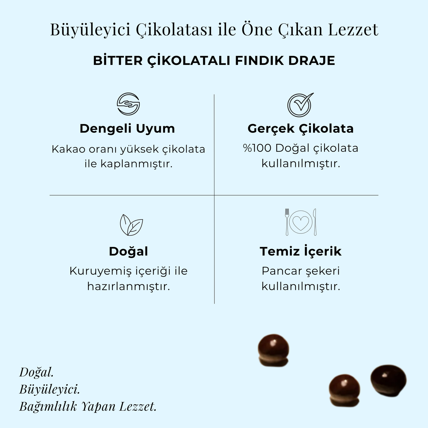 Bitter Çikolatalı Fındık Draje 130 gr