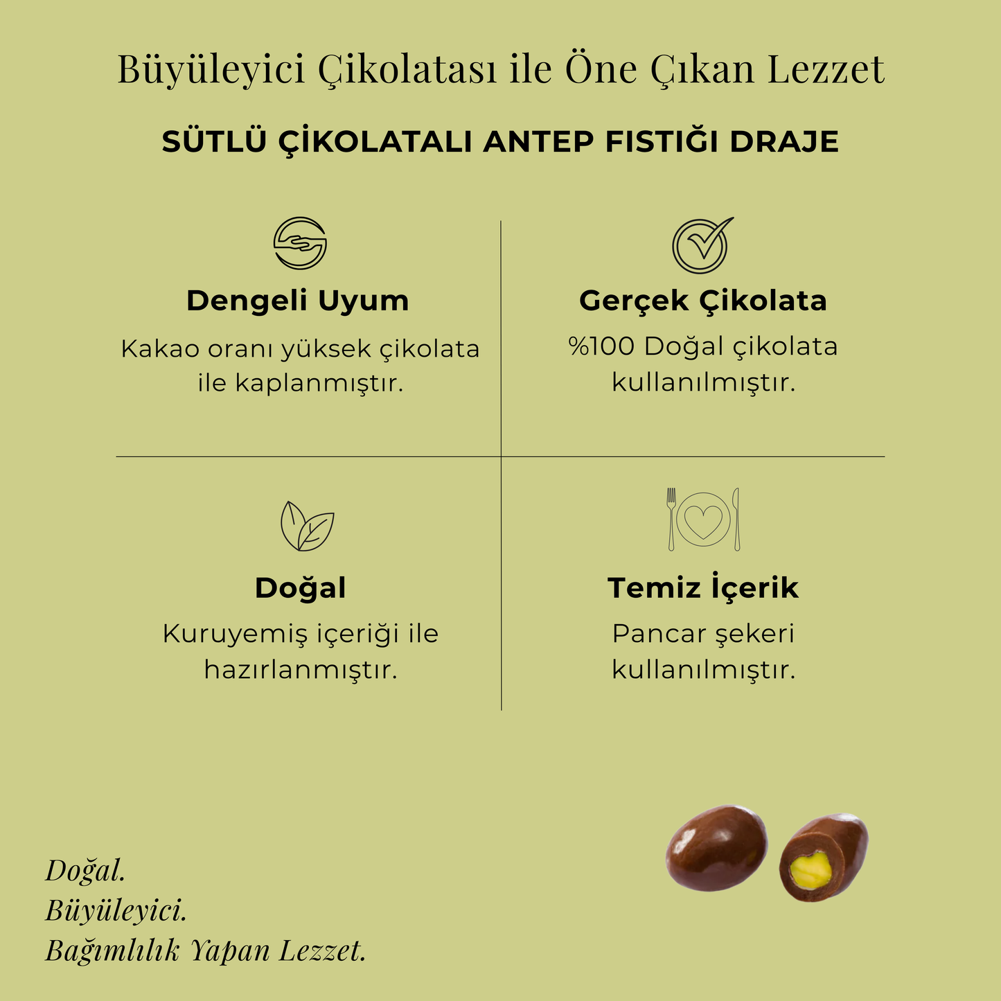 Sütlü Çikolatalı Antep Fıstığı Draje 130 gr