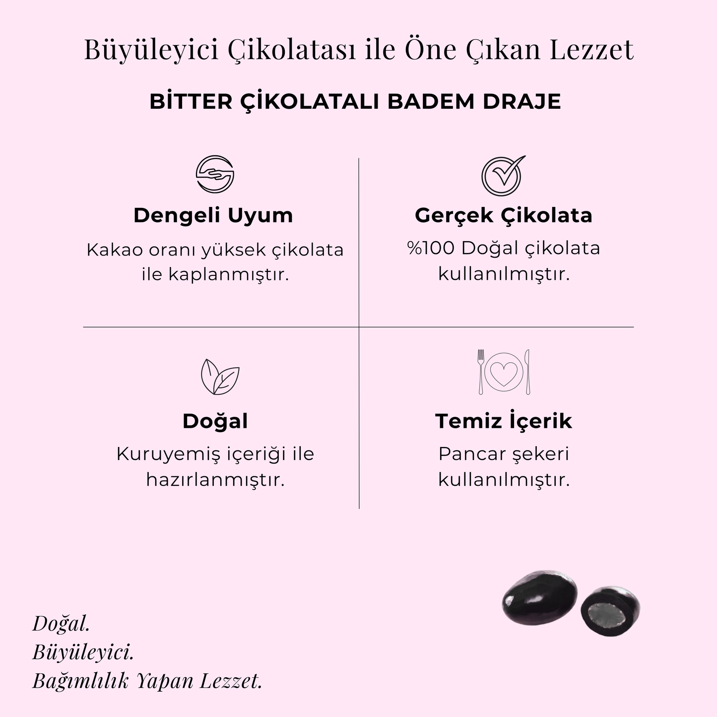 Bitter Çikolatalı Badem Draje 130 gr