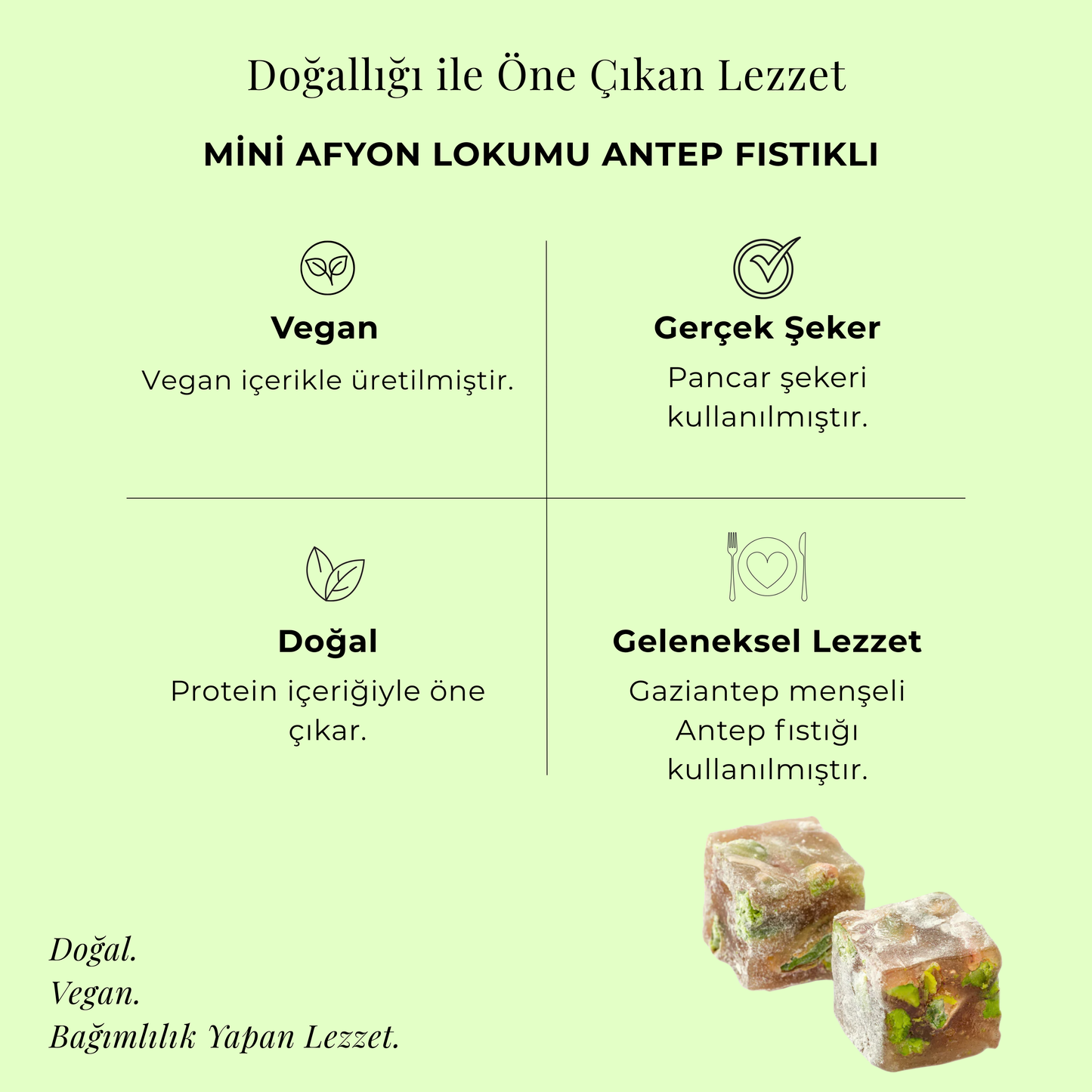 Mini Afyon Lokumu Antep Fıstıklı 250 gr