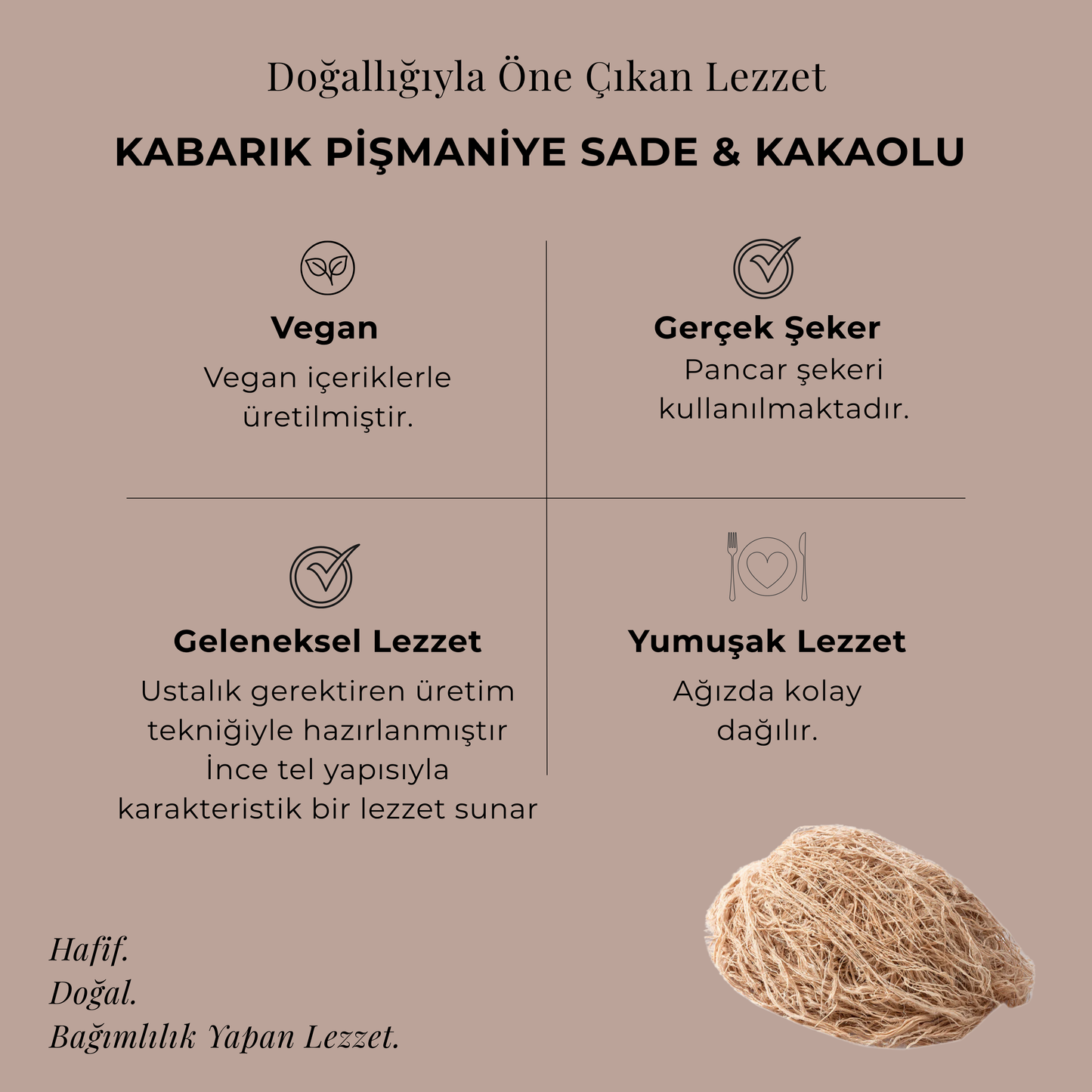 Kabarık Pişmaniye Sade & Kakaolu 500 gr