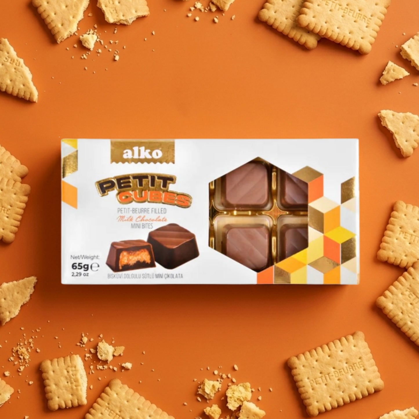 Petit Cubes Bisküvi Dolgulu Çikolata 65 gr