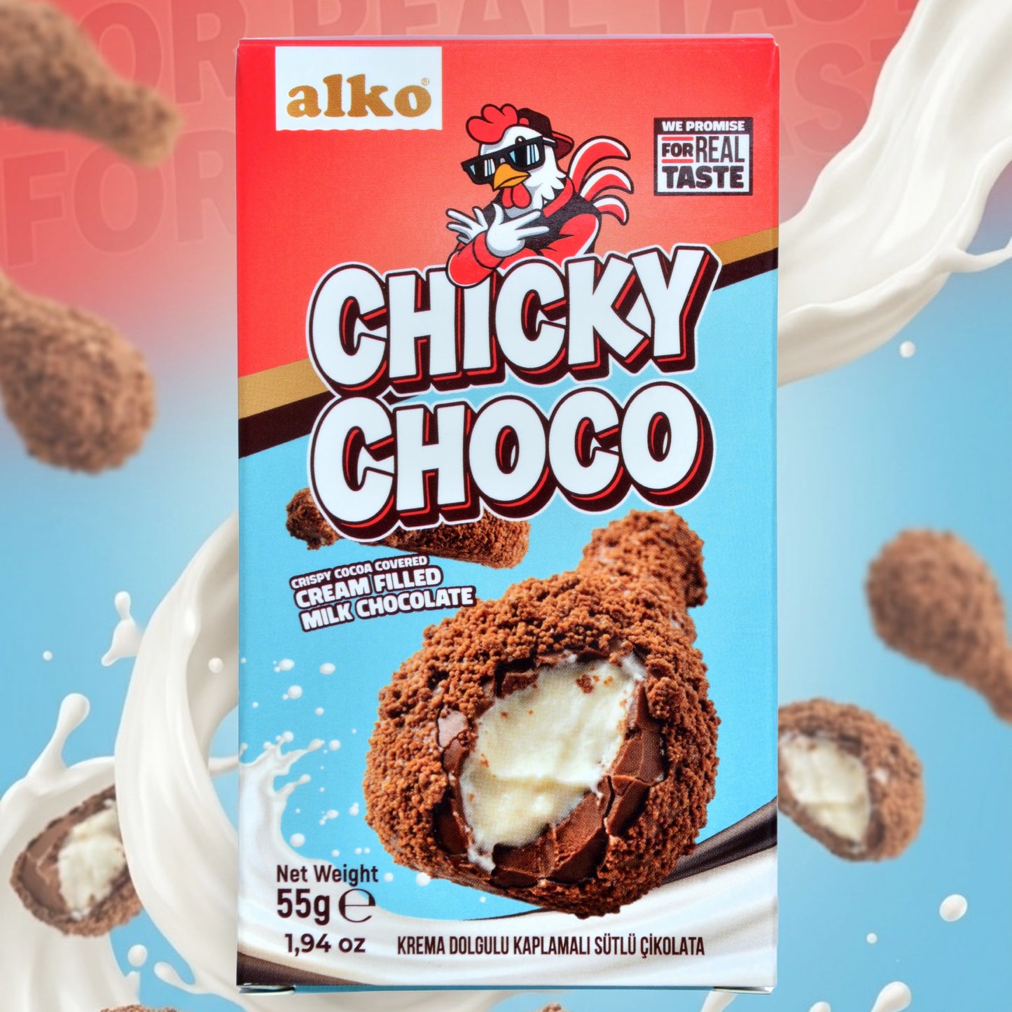 Chicky Choco Krema Dolgulu Çikolatalı Karamelize Bisküvi Kaplı Tavuk Budu 55 gr