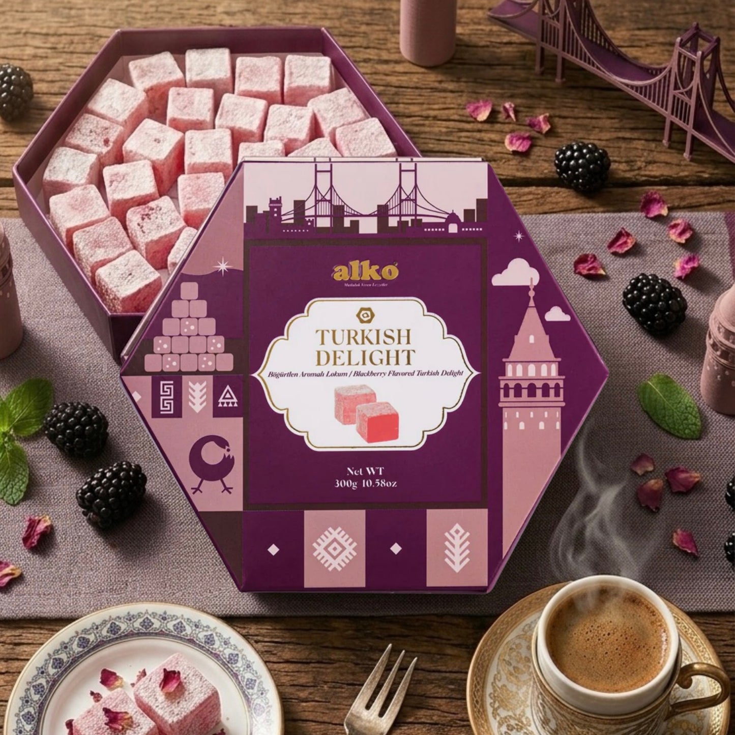 Mini Afyon Lokumu Böğürtlenli 300 gr