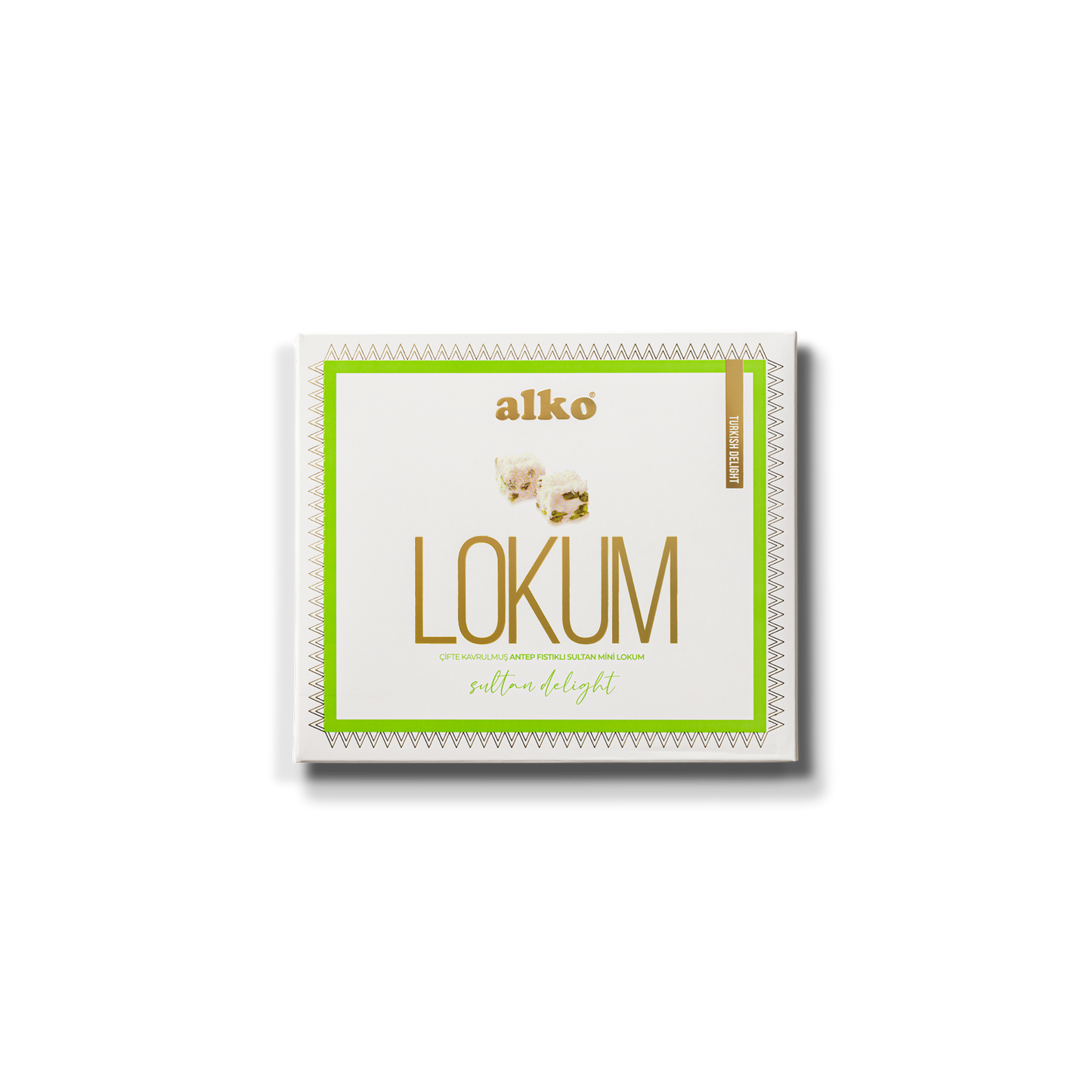 Alko Duble Antep Fıstıklı Hindistan Cevizi Kaplı Sultan Mini Lokum 150 gr