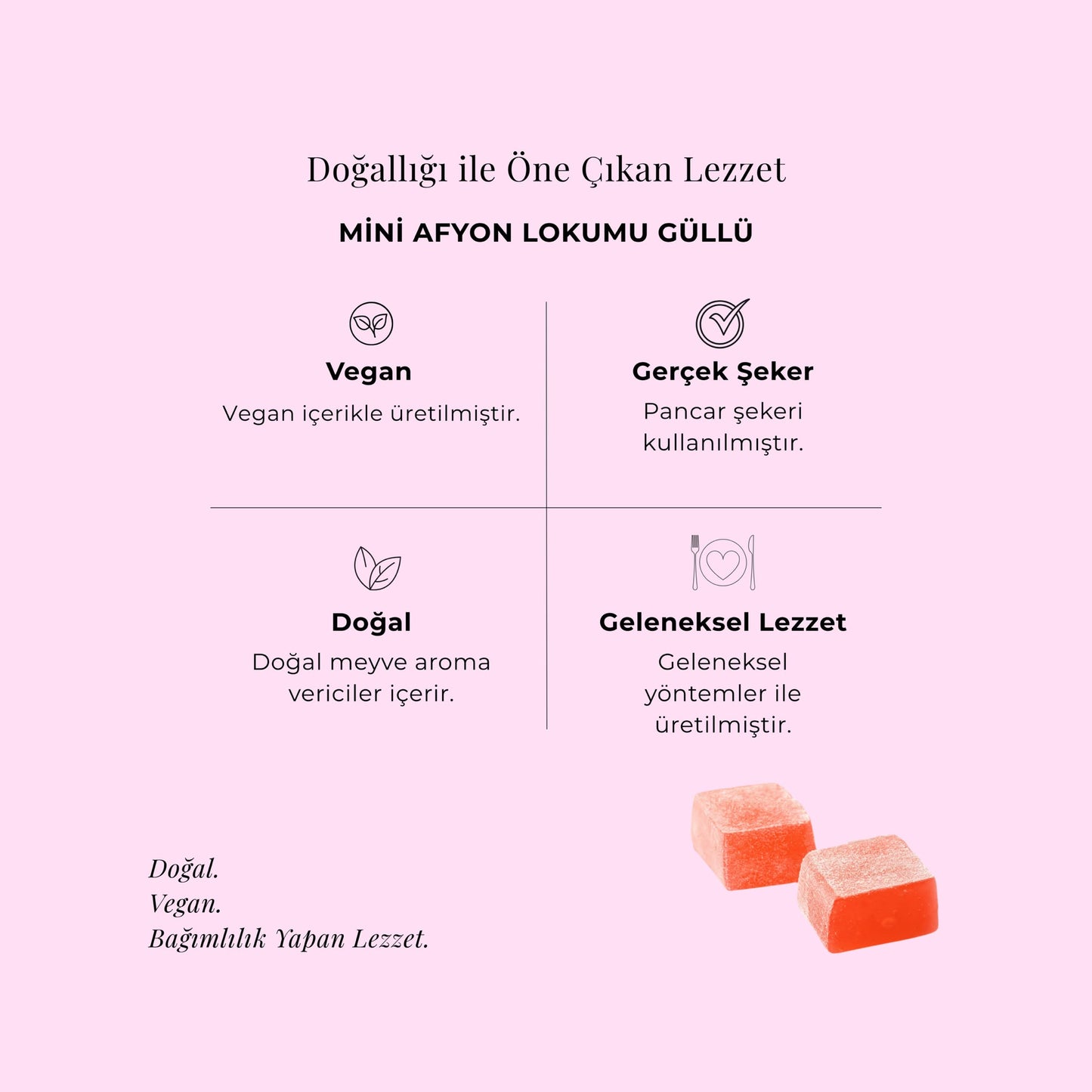 Mini Afyon Lokumu Güllü 300 gr