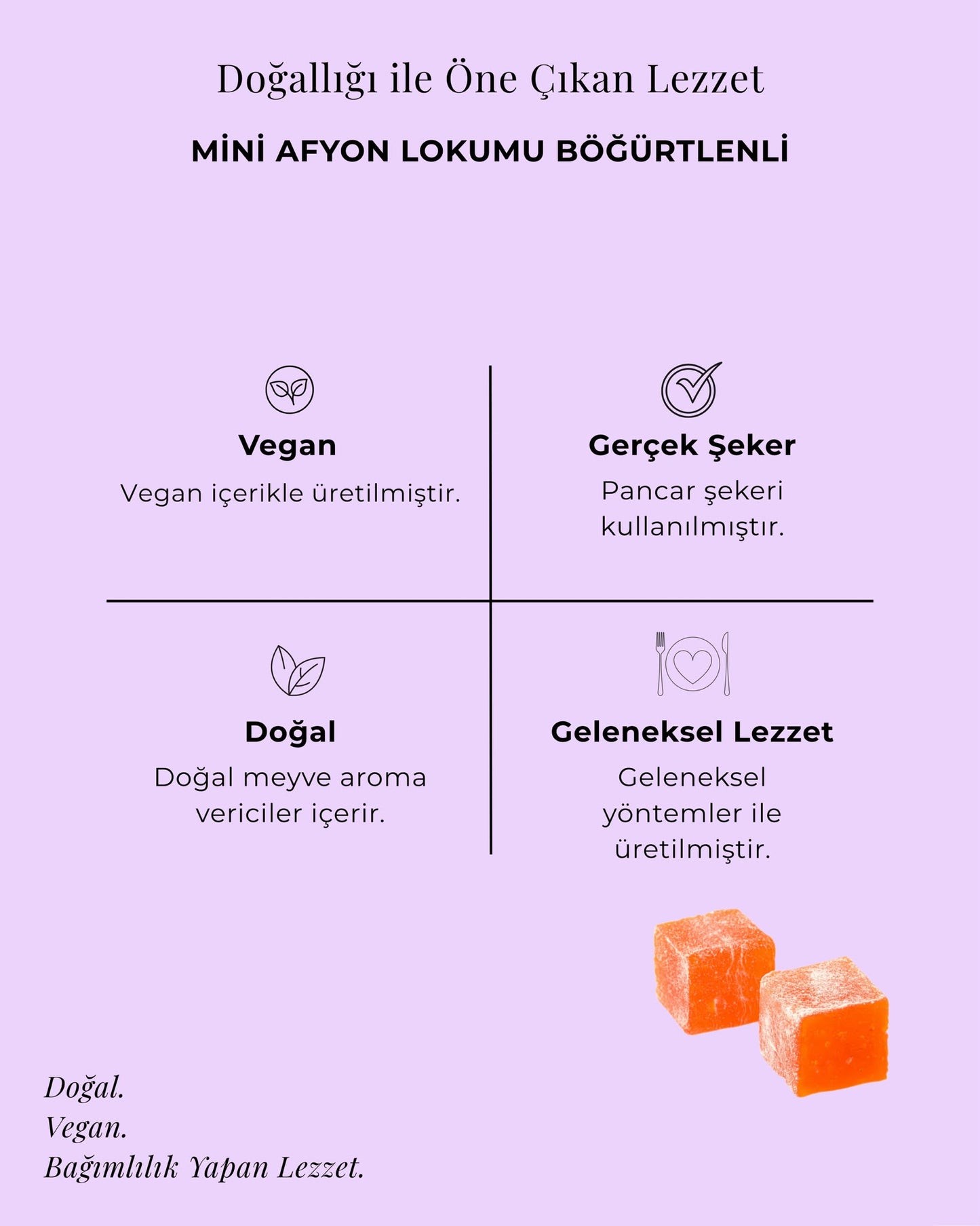 Mini Afyon Lokumu Böğürtlenli 300 gr