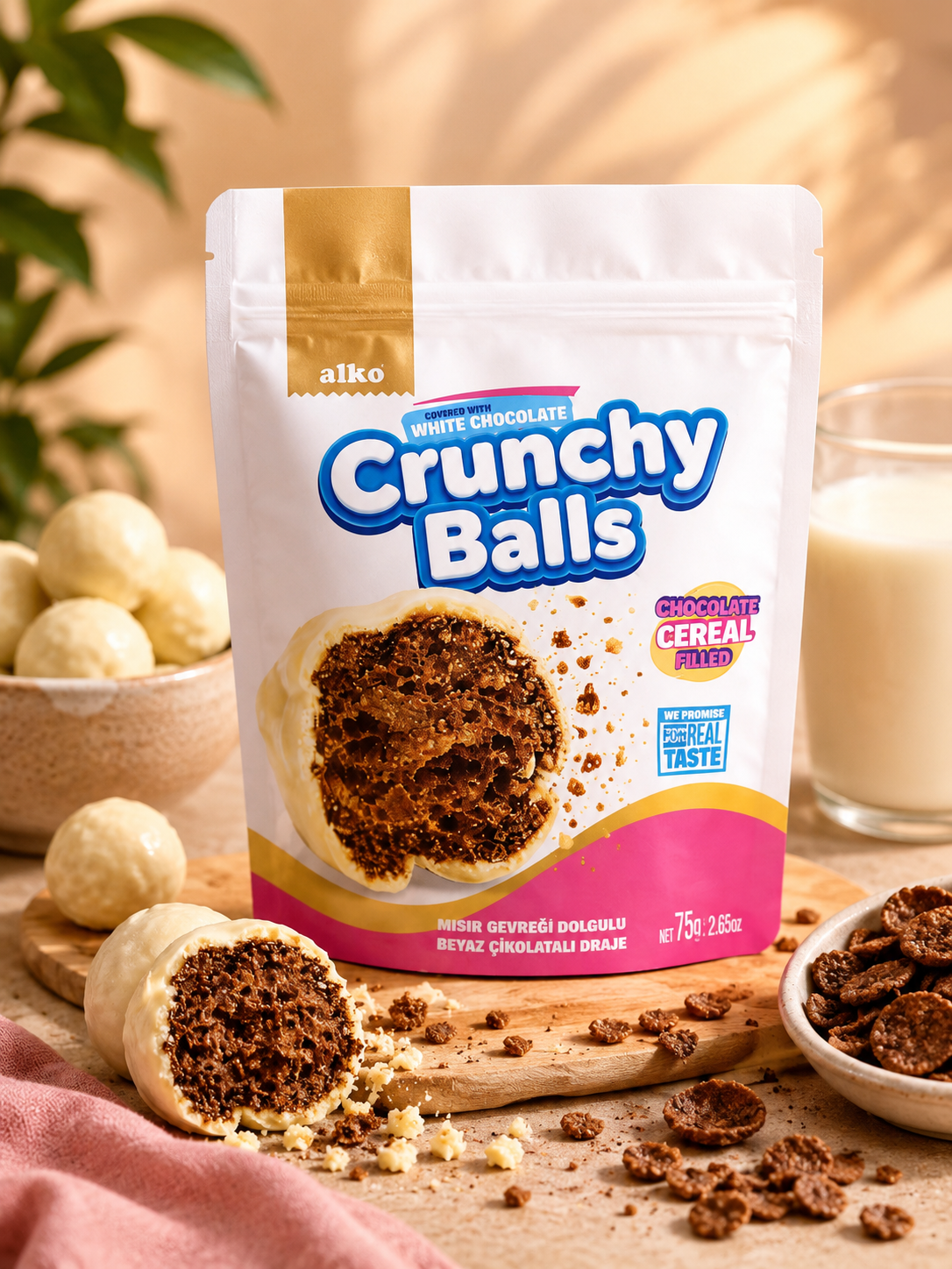 Crunchy Balls Mısır Gevrekli Draje 75 gr