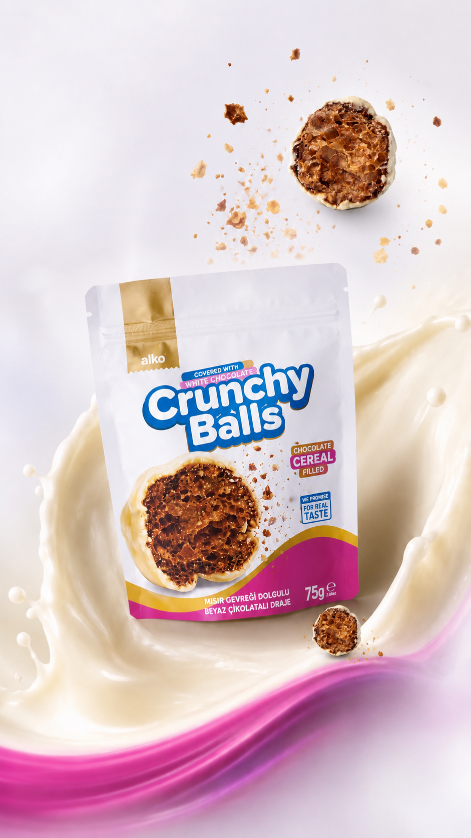 Crunchy Balls Mısır Gevrekli Draje 75 gr