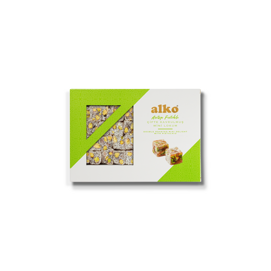 Alko Duble Antep Fıstıklı Pudra Şekeri Kaplı Mini Lokum 200 gr