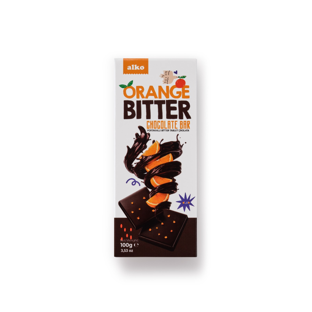 Portakallı Bitter Tablet Çikolata 100 gr