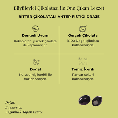Bitter Çikolatalı Antep Fıstığı Draje 130 gr