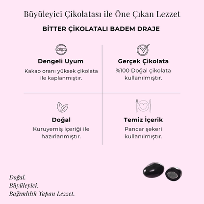 Bitter Çikolatalı Badem Draje 130 gr
