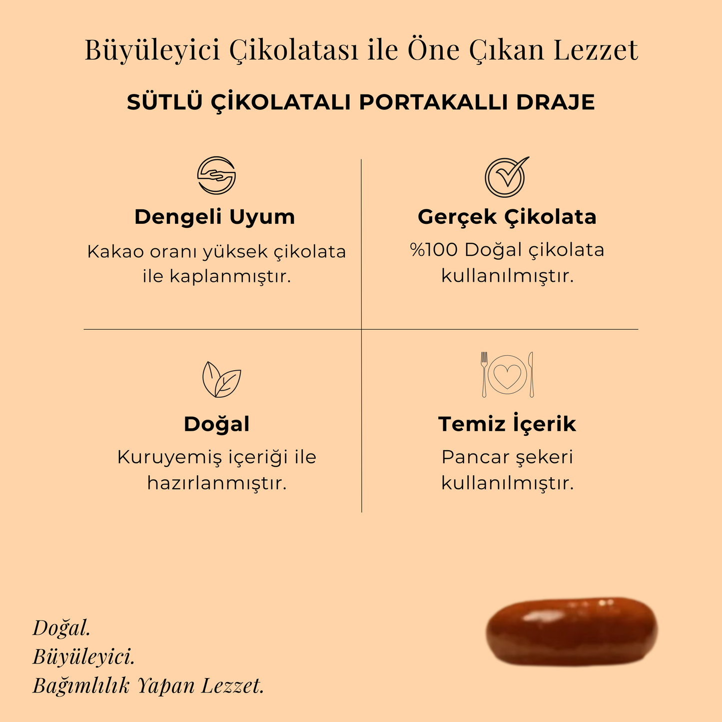 Sütlü Çikolatalı Portakallı Draje 130 gr