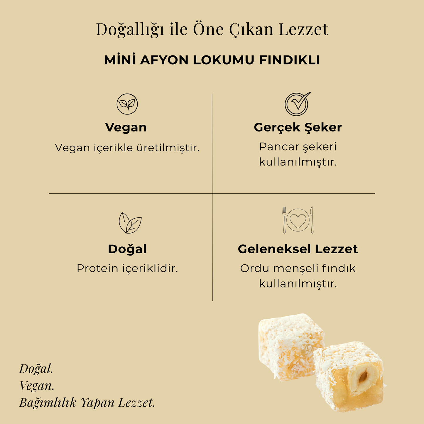 Mini Afyon Lokumu Fındıklı 250 gr