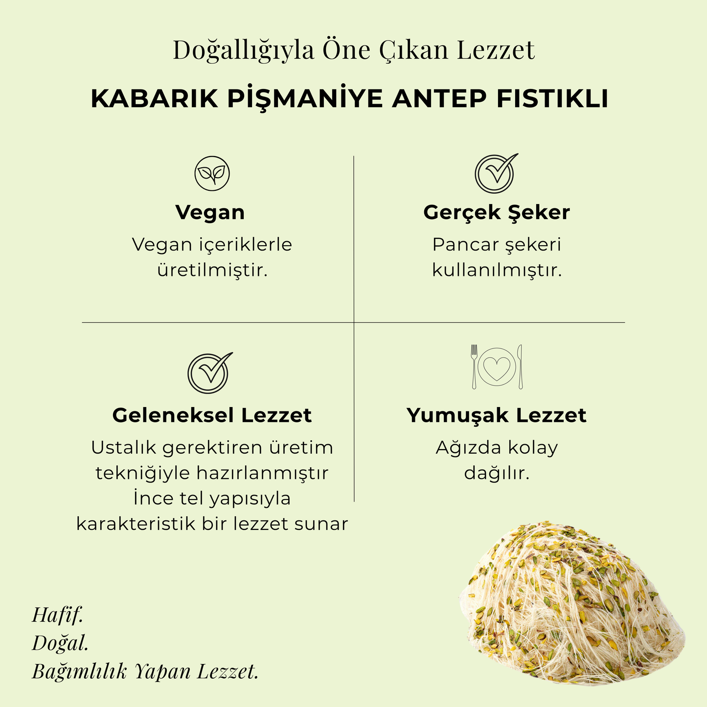 Kabarık Pişmaniye Antep Fıstıklı 500 gr