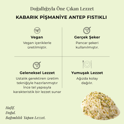 Kabarık Pişmaniye Antep Fıstıklı 500 gr