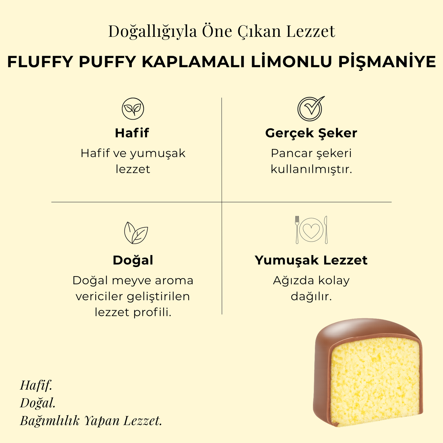 Fluffy Puffy Kaplamalı Pişmaniye Limonlu 130 gr