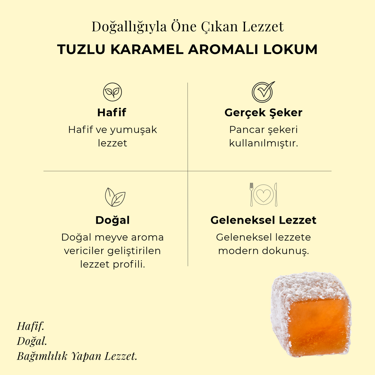Tuzlu Karamel Aromalı Lokum 150 gr