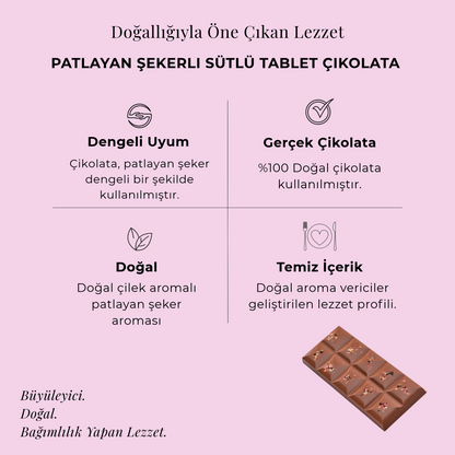 Patlayan Şekerli Sütlü Tablet Çikolata 100 gr