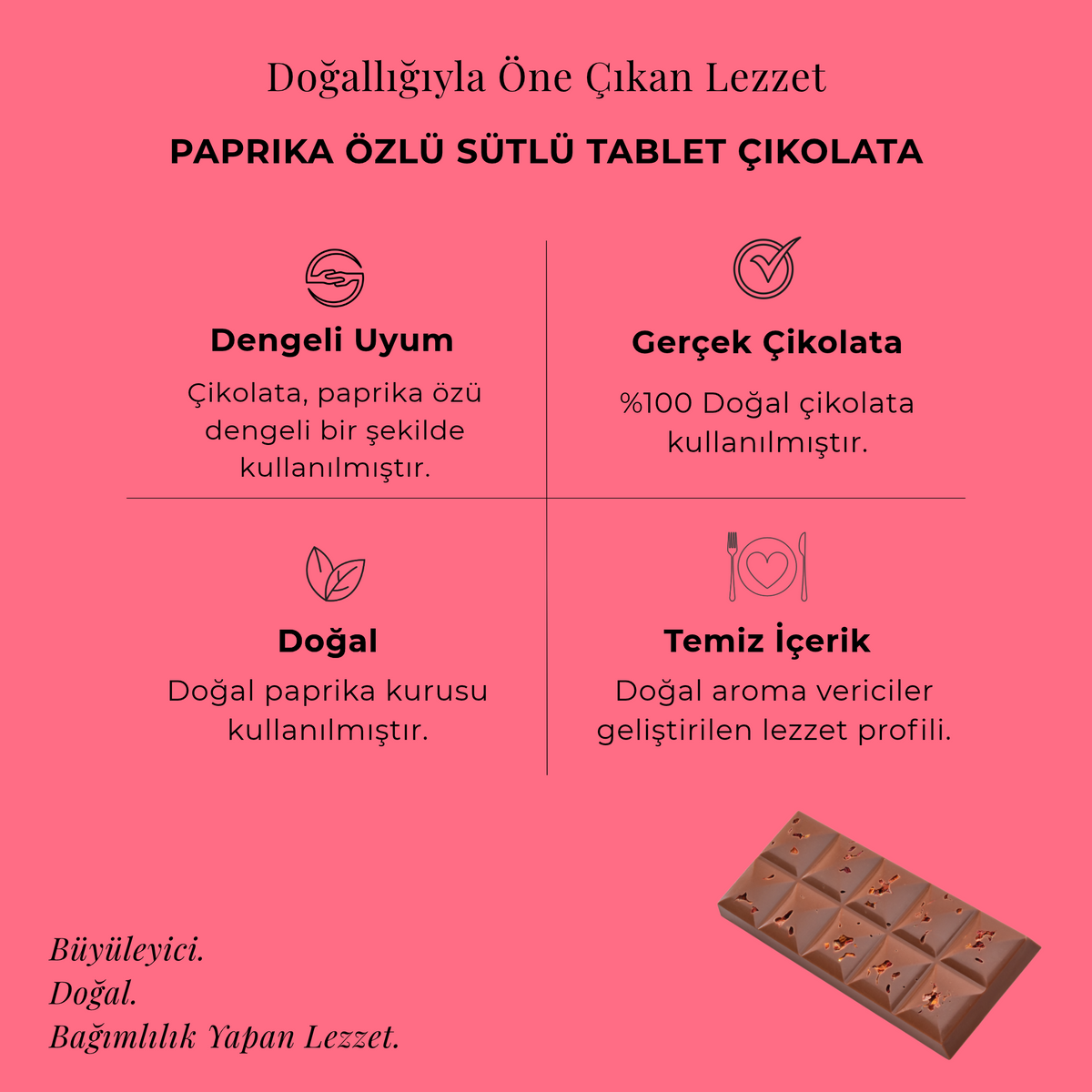 Paprika Özlü Sütlü Tablet Çikolata 100 gr