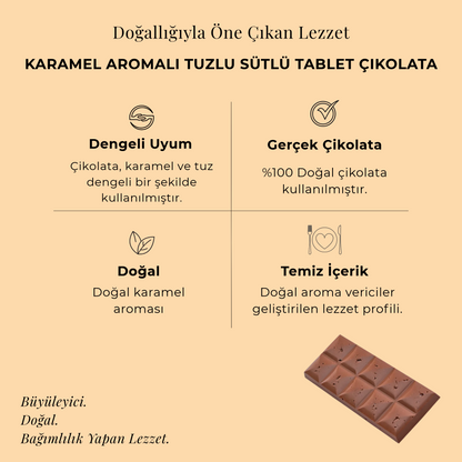 Karamel Aromalı Tuzlu Sütlü Tablet Çikolata 100 gr