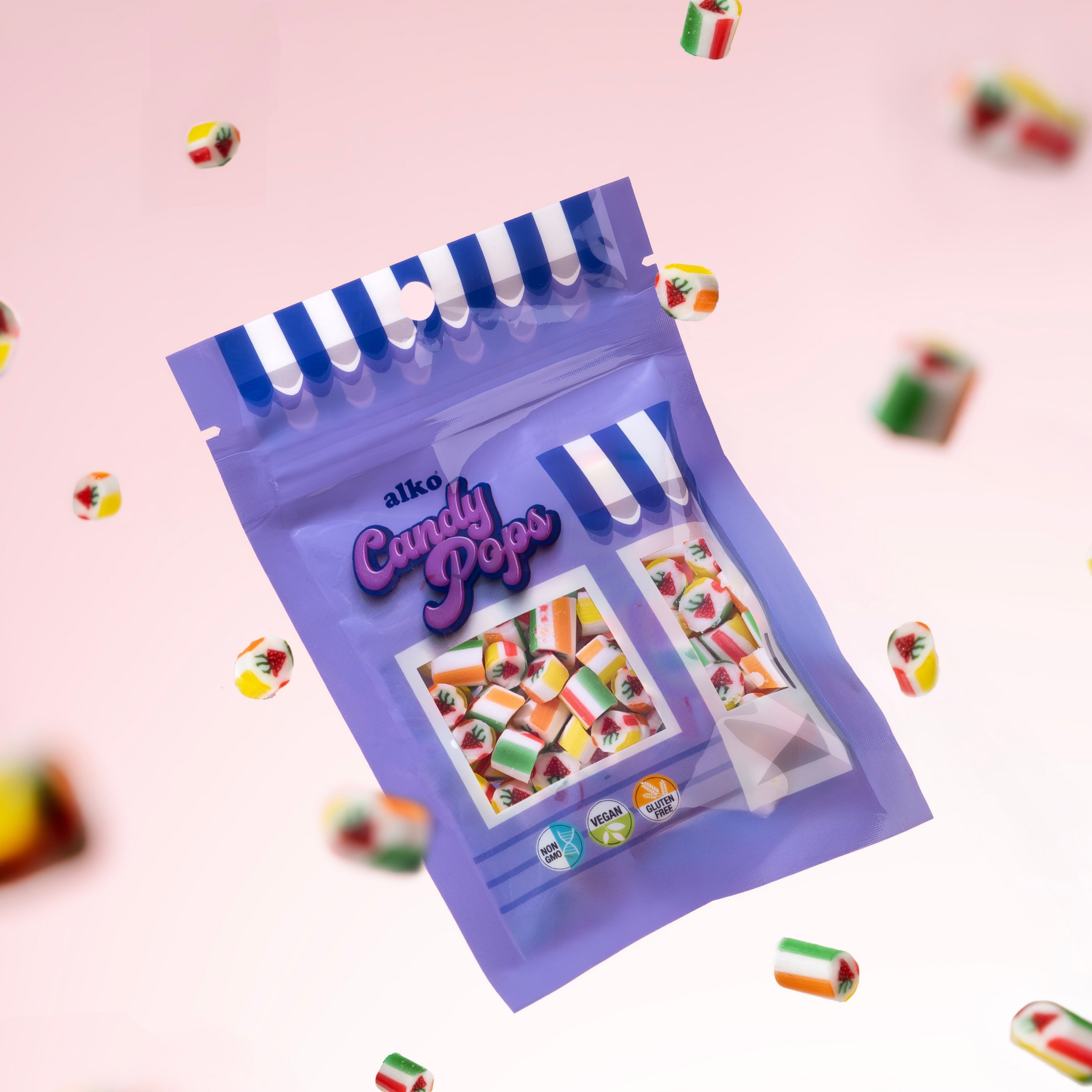 Candy Pops Kırma Akide Şekeri Çilekli 50 gr – Alko Şekerleme