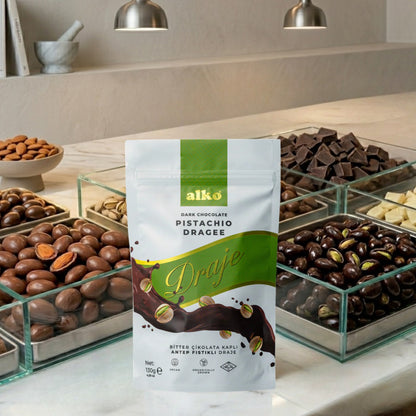 Bitter Çikolatalı Antep Fıstığı Draje 130 gr