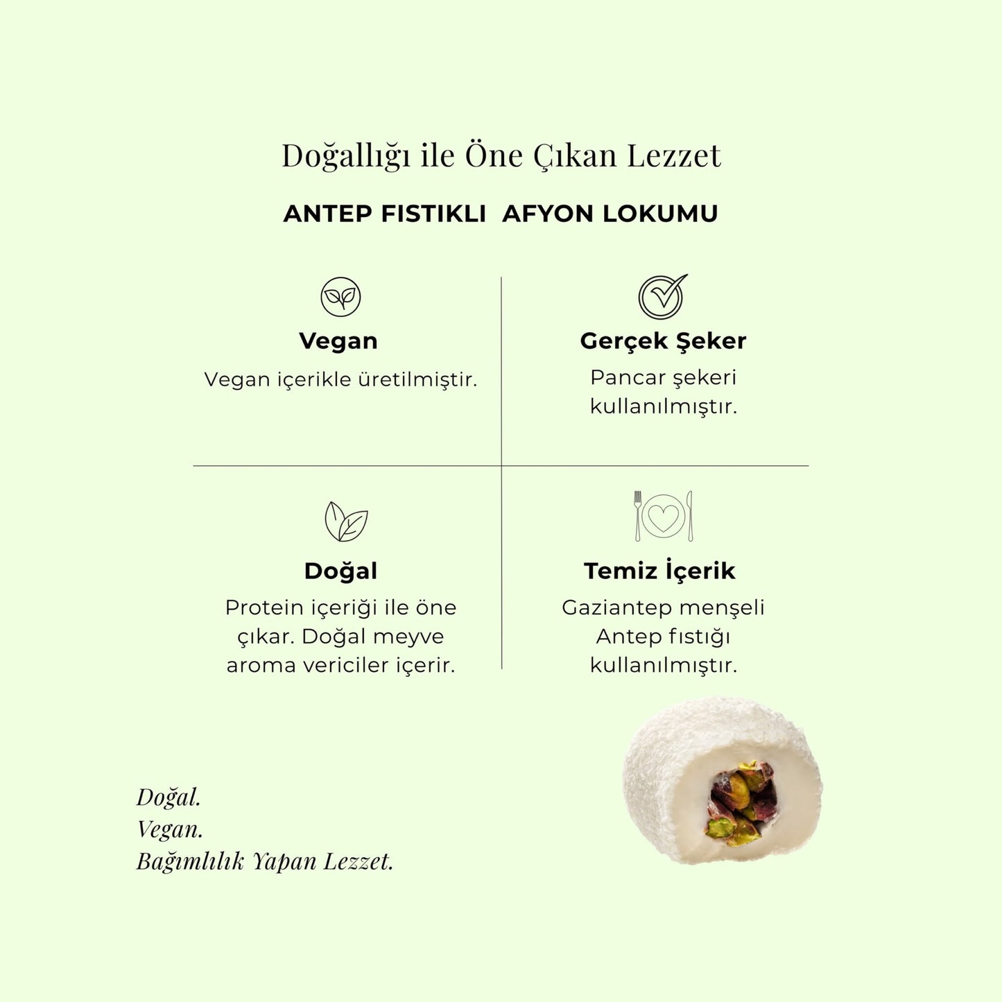 Antep Fıstıklı Afyon Lokumu 400 gr
