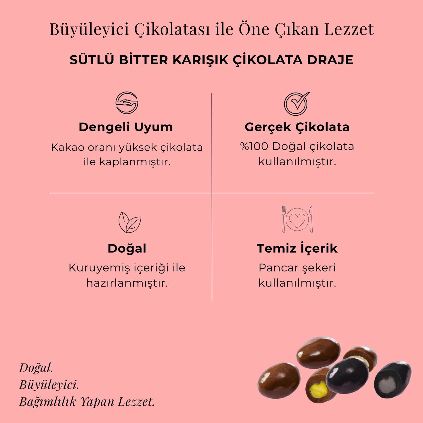 Sütlü Bitter Karışık Çikolata Draje 300 gr