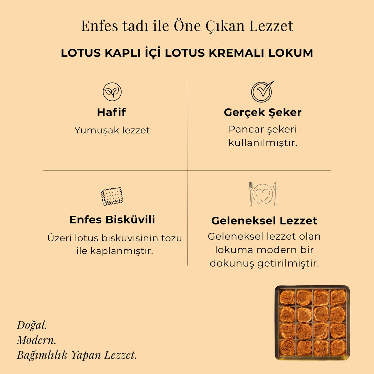 Lotus Kaplı İçi Lotus Kremalı Lokum 400 gr